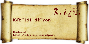 Káldi Áron névjegykártya