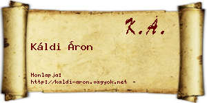 Káldi Áron névjegykártya